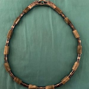 Moss Agate/Hematite Dragon Necklace